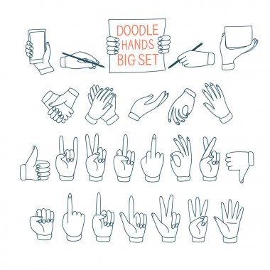 Doodle eller farklı belirtileri gösteren büyük kümesi