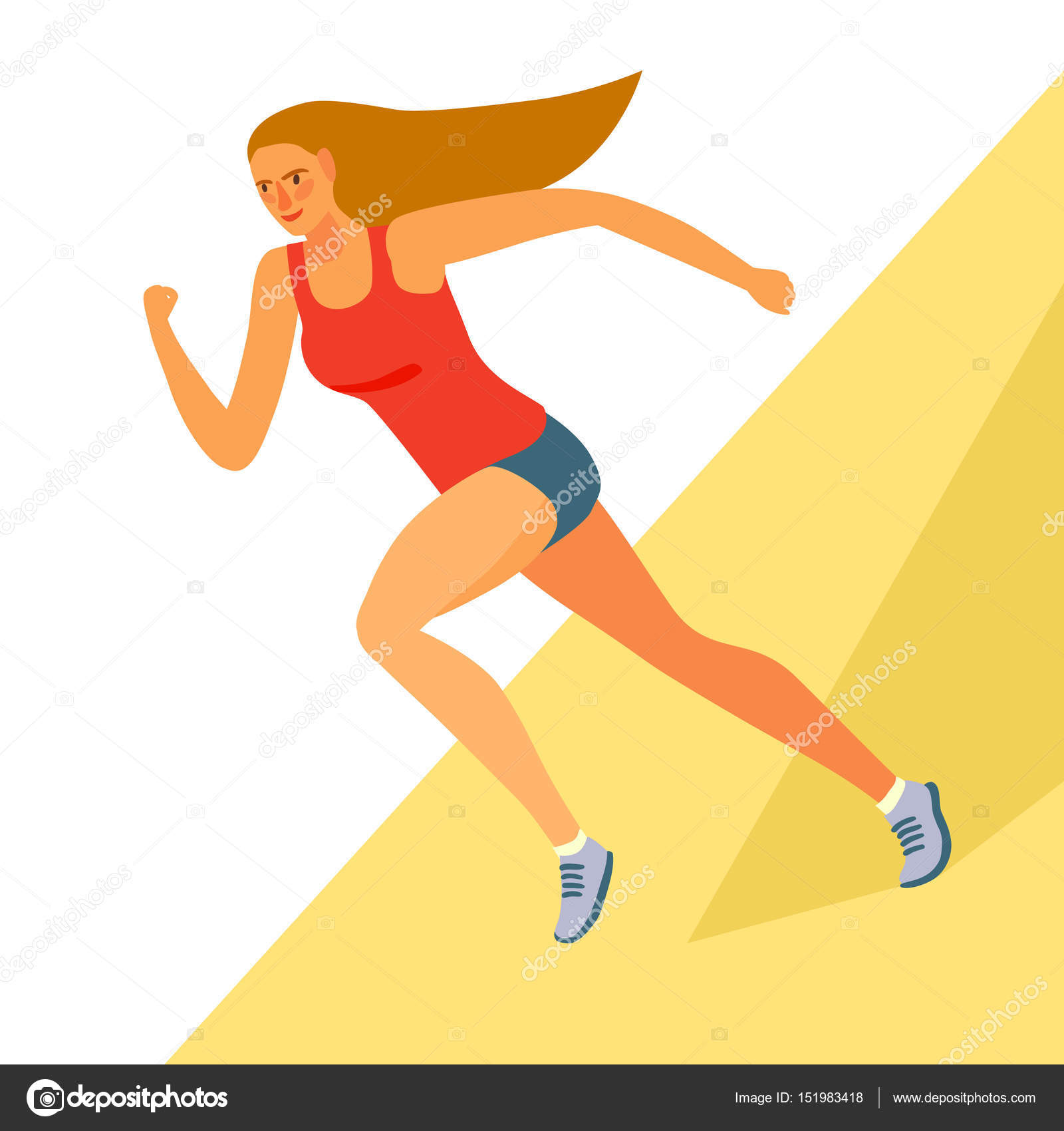 Dynamic running girl on decorative background Stock Vector by ©shtonado ...