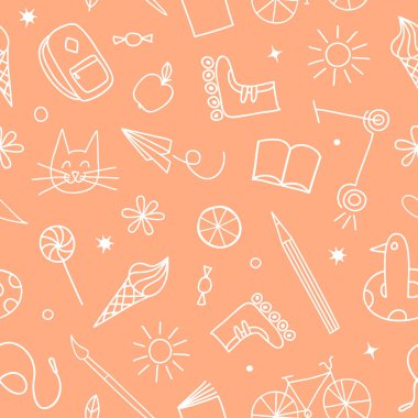 Çocukluk Tema doodle seamless modeli