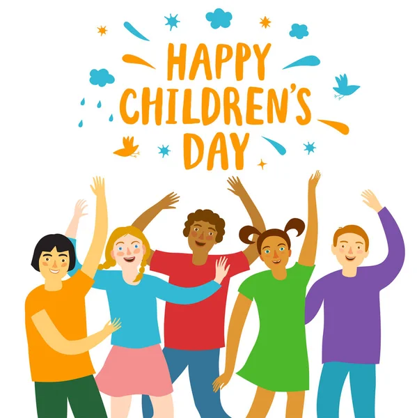 Illustration de Happy Children's Day — Image vectorielle