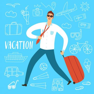 Çanta ile çalışan adam işçi