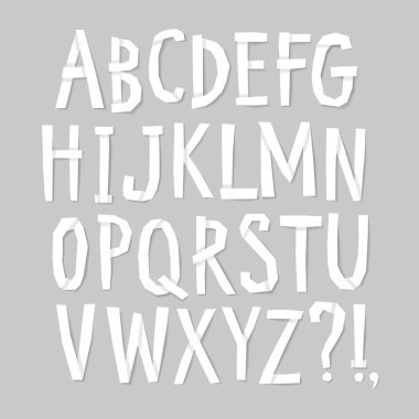 Vektör yazı tipi gölgeler ile el çekilmiş