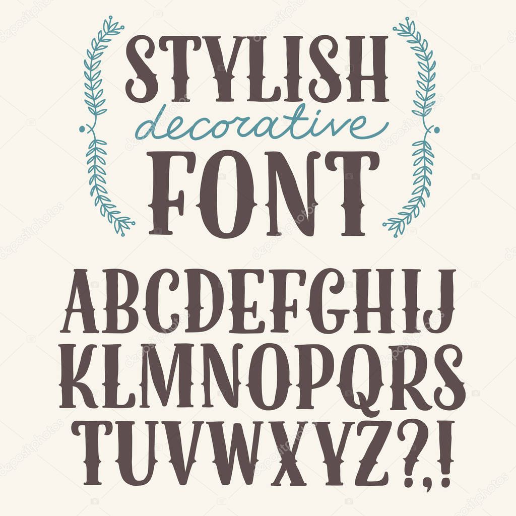 Stylish vintage decorative font