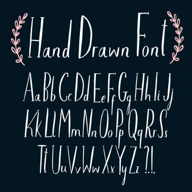 Güzel el çizilmiş vektör Abc harfleri seti