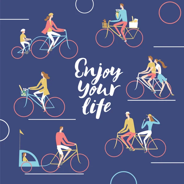 Cartaz de ciclistas da cidade — Vetor de Stock