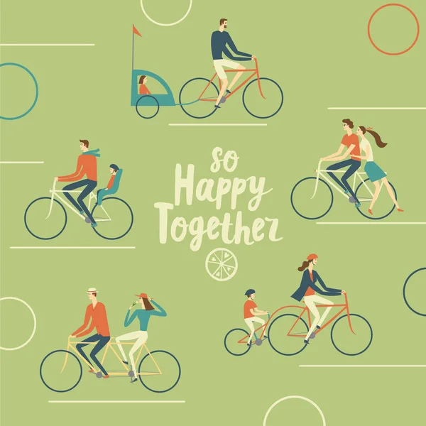 Сім'ї Велоспорт плакат — стоковий вектор