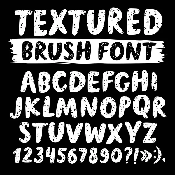 Brush hand drawn textured vector font — Stock Vector