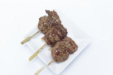 Tay gıda domuz beyaz arka plan üzerinde ızgara