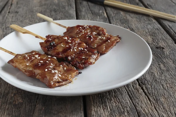 木造階タイ料理豚肉 — ストック写真