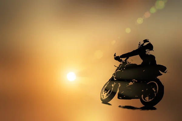 Silhouette motorcykel illustrationer Stockbild