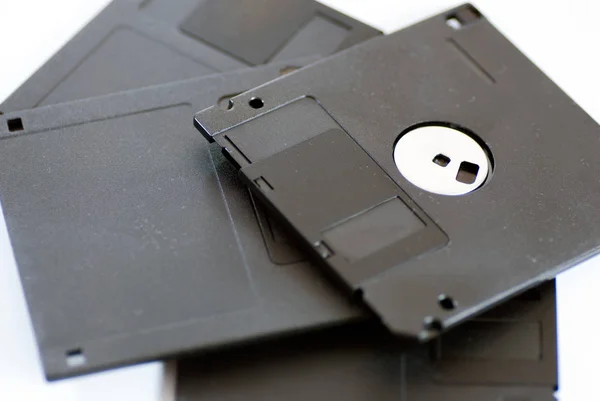 Vari Vecchi Floppy Disk Obsoleti Pollici Bianco — Foto Stock