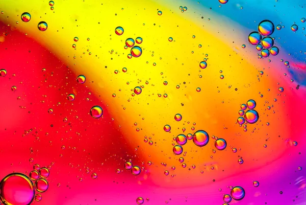 Abstract Multicolored Background Made Oil Bubbles Water — Stock Photo, Image