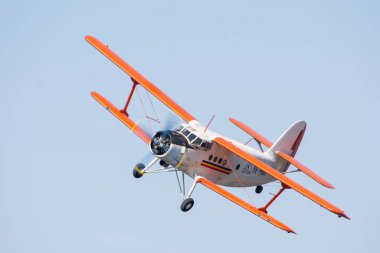 Bucharest, Romania - September 21, 2019 - Aeronautic Show Lacul Morii, Antonov AN-2 performing
