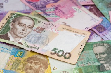 çeşitli Ukrayna Hryvnia banknotları iş finans kavramı