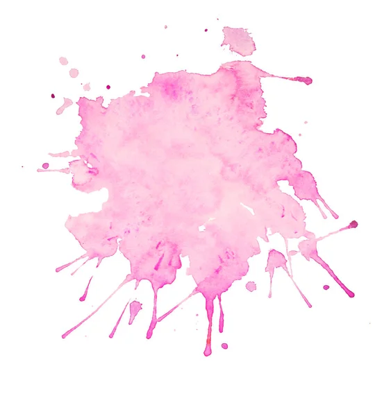 Manchas de cor aquarela, um fundo branco rosa — Fotografia de Stock