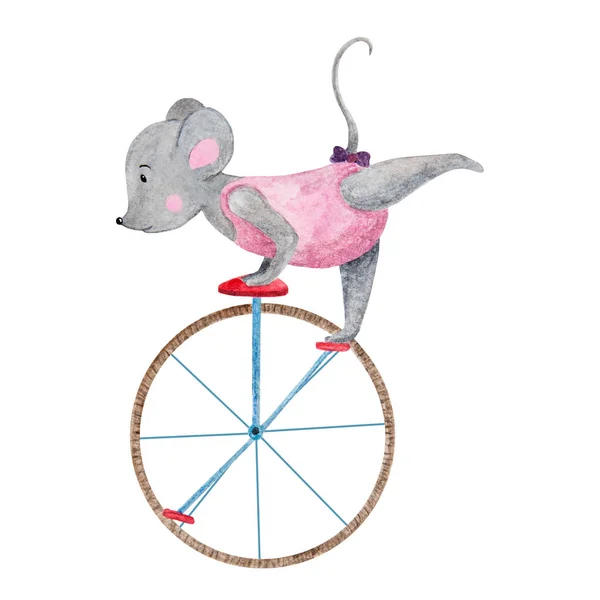 Aquarel illustratie muizen acrobaten — Stockfoto