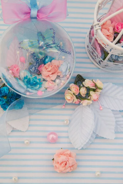 Blauwe decoratieve bal — Stockfoto