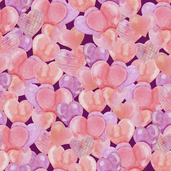 Patrón inconsútil corazones rosados — Foto de Stock