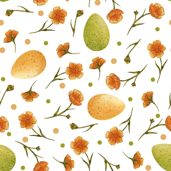 Gelbe Ranunkeln, Wildblumen, Eier — Stockfoto