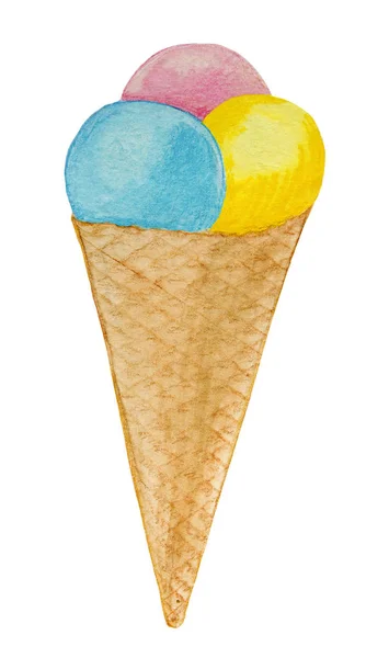 Crème glacée aquarelle, sucrée, illustration pour enfants , — Photo