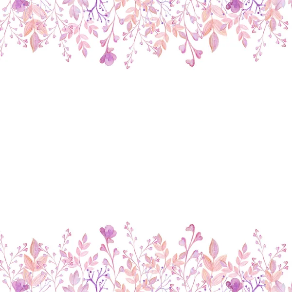 Aquarell rosa Rahmen Blume Valentinstag — Stockfoto