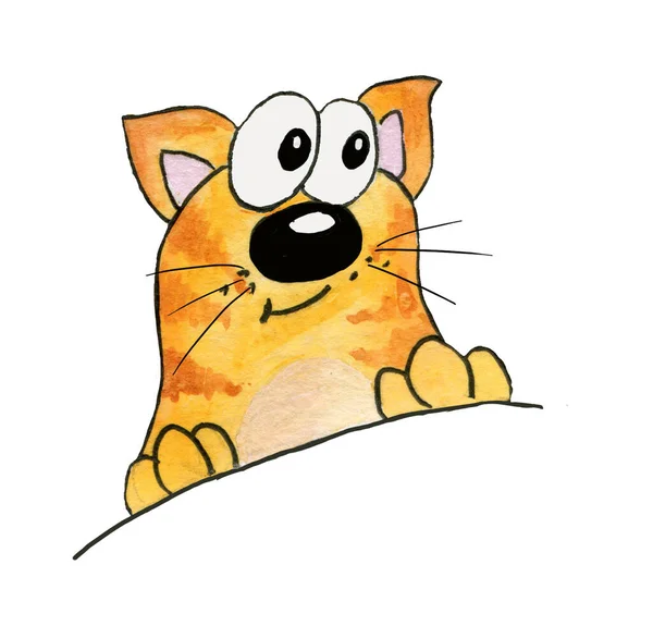 Oranje, gestreepte grappige katten in cartoon stijl. — Stockfoto