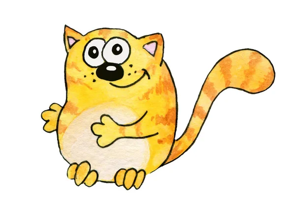 Oranje, gestreepte grappige katten in cartoon stijl. — Stockfoto