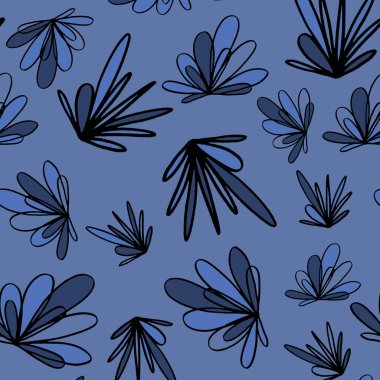 Kusursuz desen siyah ve mavi soyut işaret