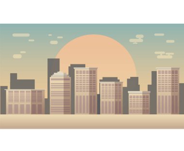 Vektör şehir manzarası siluet
