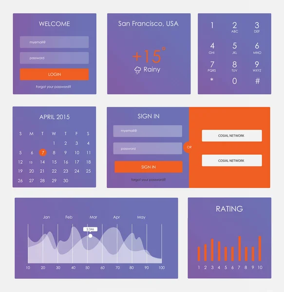 用于网站和移动应用程序的 Ui 工具包 — 图库矢量图片