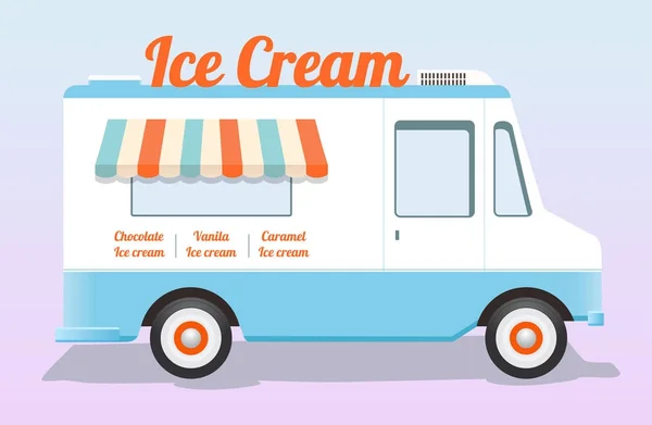Színes fagylaltot teherautó — Stock Vector