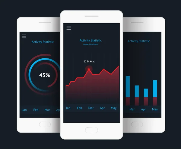 Vektör grafik, grafik, raiting öğeleri telefonla — Stok Vektör