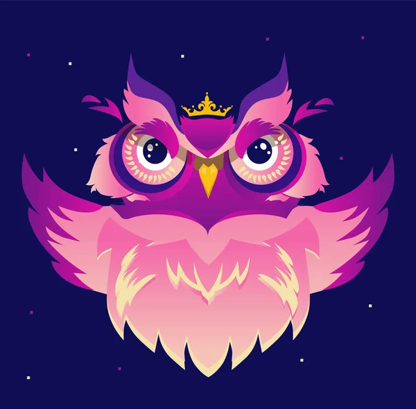 Hibou vecteur de bande dessinée — Image vectorielle