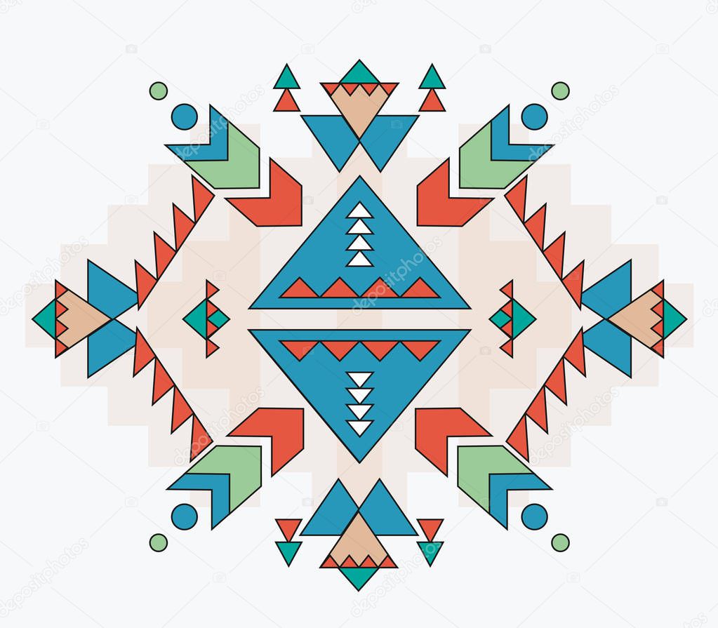 Aztec print vector pattern background. Vector Illustration.