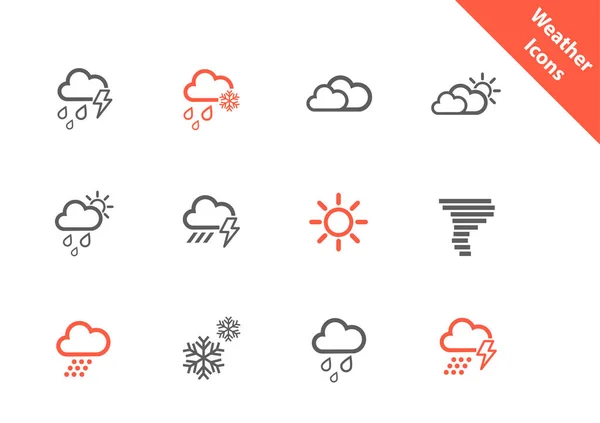 Ensemble icône thème météo — Image vectorielle