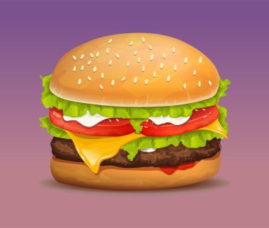 Vektör gerçekçi Hamburger