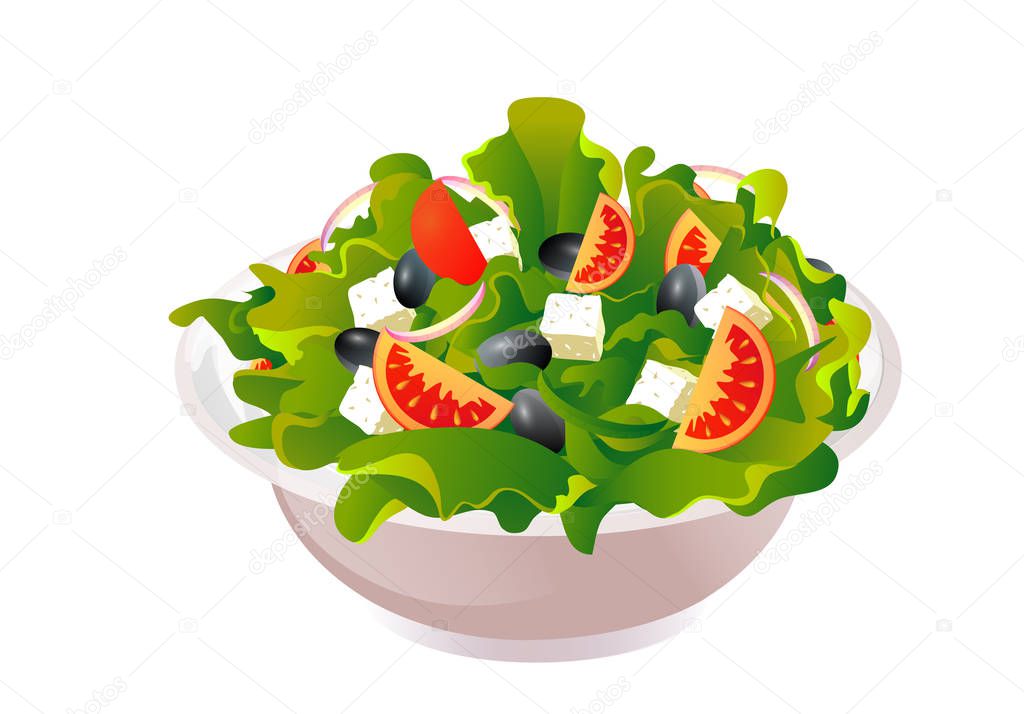 Greek salad vector illustration