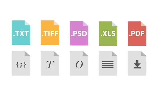 Set of Document File Formats — Stock Vector