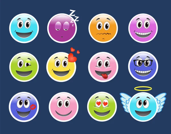 Conjunto de Emoticonos. Conjunto de Emoji . — Archivo Imágenes Vectoriales