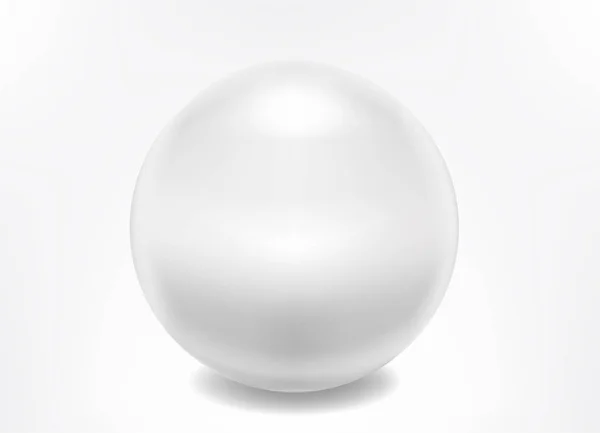 Pearl gerçekçi beyaz arka plan üzerinde izole — Stok Vektör