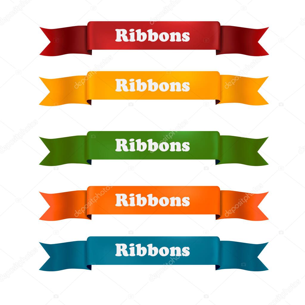 Vector ribons set, isolated on background