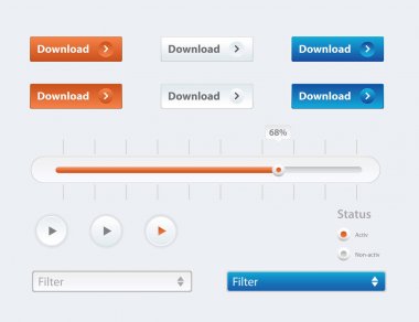 Vektör tasarım UI kiti için webdesign