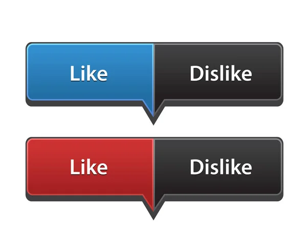 Web like and dislike buttons for website or app — Stock Vector