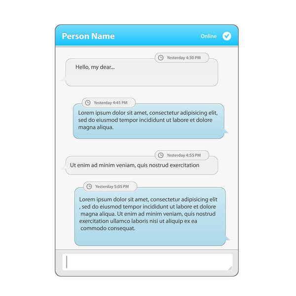 Social network Messenger concept frame Vector illustration