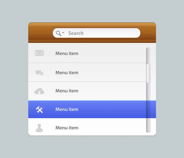 Web site design menu navigation elements with icons set — Stock Vector
