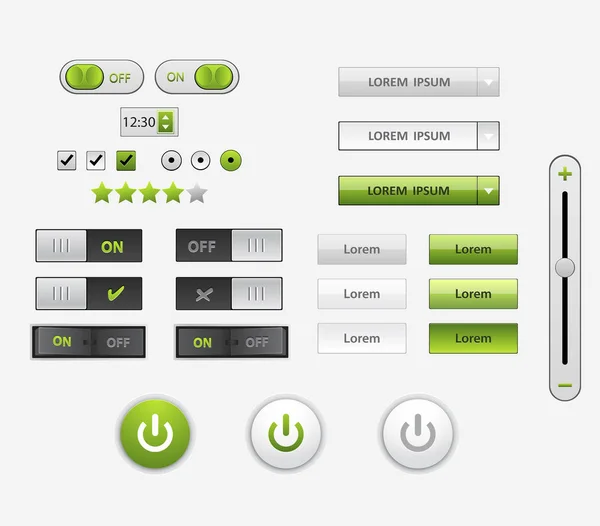 Set von flachen UI- und UX-Elementen für Website und mobiles App-Design — Stockvektor