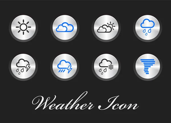 Hava durumu simgeleri, kullanıcı arabirimi ve Multimedya simgeler koleksiyonu — Stok Vektör