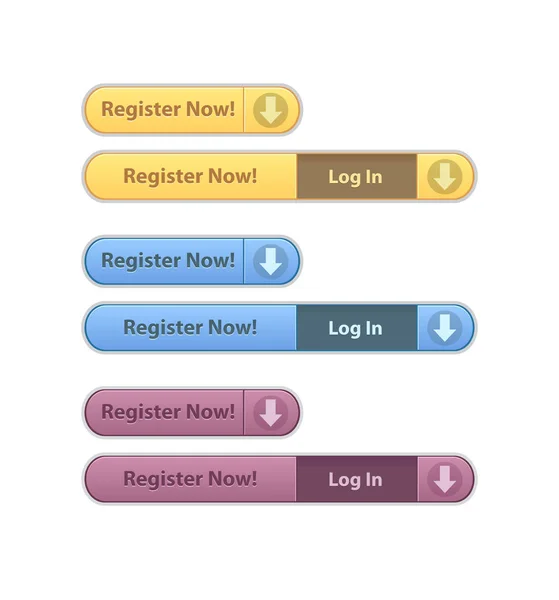 Register jetzt moderne minimale Knopfsammlung — Stockvektor