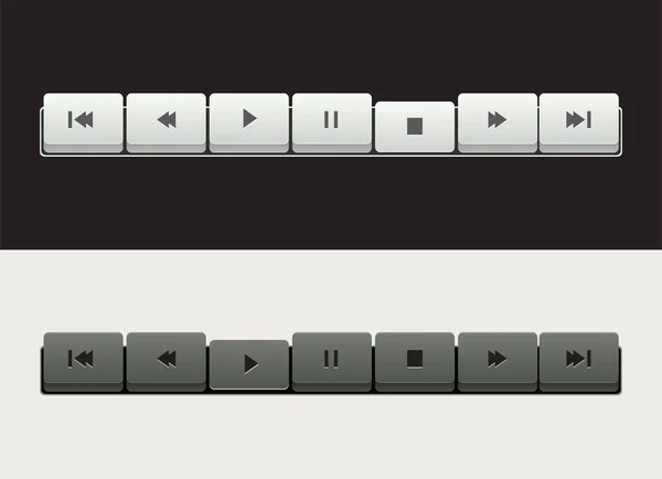 メディア プレーヤー コントロール ボタンのベクトルのセット — ストックベクタ