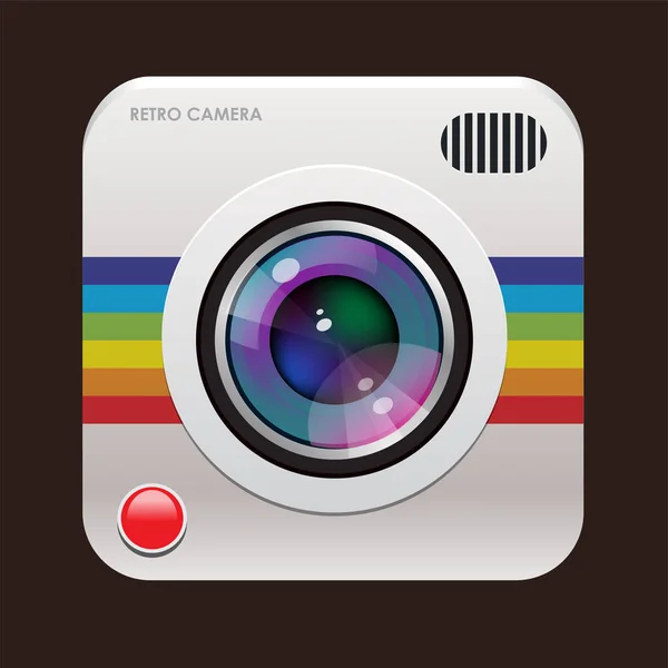 Retro foto cámara icono — Archivo Imágenes Vectoriales